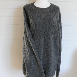 Gray Wool / Knit Cable Knit Sweater